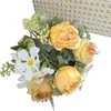 Vendas diretas do fabricante de origem: flores artificiais transfronteiriças, rosas Margot vintage, buquês de flores artificiais para decoração de casamento e adereços