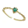Anillo de Piedra Preciosa Color Esmeralda con Circonita, Diseño de Nicho, Anillo Minimalista Estilo Palacio, Sensación de Alta Gama, Anillo de Dedo del Pie, Anillo para Dedo Índice