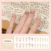 Venta Caliente de Comercio Exterior Uñas Artísticas con Pedrería Degradado Nude, Puntas de Uñas Portátiles Estilo Hada Suave, 24 Pegatinas para Uñas
