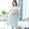 Internet Celebridade moda vestido de mulheres grávidas verão coreano grande tamanho solto vestido de mulheres grávidas verão mid-length falso duas peças vestido de mulheres grávidas