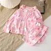 Roupa de Casa Infantil Outono Novo Estilo Conjunto de Cardigan Térmico para Meninos e Meninas 2026 Conjunto de Pijama de Manga Longa e Calça Longa Roupa Infantil