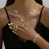 Amazon Fashion Colar Brincos Pulseira de Strass de Cristal Conjunto de Três Peças Acessórios de Joias Joias de Casamento para Noivas