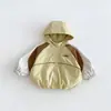 Cortavientos con Parches para Niños 2026 Nuevo Otoño Color Bebé Bloque de Color con Capucha Pantalones de Trabajo para Niños zqw6223