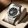 Reloj Mecánico Nuevo para Hombre Aimana con Correa de Acero Esqueleto y Movimiento Transparente, Venta al por Mayor y Dropshipping para Ventas en Vivo de Comercio Exterior