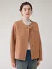 Abrigo de lana de doble cara para mujer, moda otoño e invierno 2026 nuevo estilo, abrigo de lana elegante y chic para mujeres menudas, fábrica