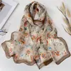 Bufanda para Mujer, Chal Ligero con Estampado, Elegante Chal Floral Protector Solar, Bufanda de Gasa Suave, Lisa, Ligera y Cómoda