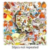 50 Adesivos de Grafite de Pássaro Robin Personalizados Transfronteiriços Desenho Animado Animal Fofo Decoração Capa de Celular Adesivos para Mala