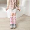 Calcetines Holgados Retro de Moda para Niñas Primavera y Otoño Encaje Lazo Tejidos Calientes Largos Calentadores de Piernas Calcetines para Niños