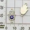 Colgante de Ojo de Diablo con Recorte de Doble Agujero Transfronterizo, Punto de Aleación, Diamante, Accesorios de Joyería para Pulseras y Pendientes Hechos a Mano Creativos