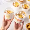 Caixa de leite assada com pasta de taro, xícara de leite com ovo, embalagem de bolo de massa, papel resistente ao cozimento, tigela de papel, embalagem de sobremesa 85pf, popular na internet