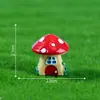 Terrário de musgo, garrafa ecológica, casa de cogumelo de desenho animado, três tipos de figuras de cogumelo, ornamentos de árvore de resina para paisagismo DIY