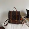 Mochila Escolar para Estudiantes de Combinación de Colores de Moda Mochila para Computadora con Múltiples Compartimentos de Gran Capacidad Nueva Mochila de PU para Mujer Venta al por Mayor Transfronteriza