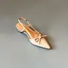 Sandalias Francesas de Lazo Estacionales First Encounter para Mujer, Punta Fina, Tacón Medio, Sin Cierre, Correa Única, Charol, Trasero Abierto