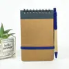 Cuaderno de Espiral Kraft Plegable, Bloc de Notas Portátil A6 Engrosado, Diseño Sencillo para Estudiantes Universitarios y Preparación de Exámenes, Páginas Rayadas