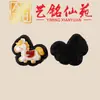 Acessórios de Pingente de Animal de Desenho Animado Incrustados em Madeira de Ébano, Pingente de Colar Artístico Ming Xianyuan, Acessório Criativo Fofo e Versátil
