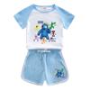 Roupas Rainbow Friends meninos e meninas terno de verão 2023 novo camiseta de manga curta infantil shorts terno fino de duas peças