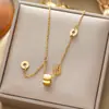Colar de corpo inteiro em aço titânio de temperamento e personalidade, venda quente transfronteiriça, colar de corrente clavícula feminina com banho de ouro 18K, joia que não desbota