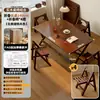 Mesa de Mahjong Artesanal de Madera Maciza, Mesa de Comedor Plegable para Uso Doméstico, Mesa de Comedor Sencilla para Apartamentos Pequeños, Mesa Cuadrada