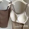 Hermoso chaleco pequeño con tirantes para la espalda, ropa exterior de verano para mujer, ropa interior fina con almohadilla para el pecho, base de sujetador de una pieza, parte superior interior de tubo.