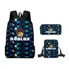 Mochila Escolar Estudiante Roblox Transfronteriza Estilo Coreano para Estudiantes de Primaria y Secundaria Mochila de Moda Trendy Estilo Ins Juego de Tres Piezas