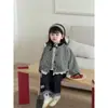 Roupa Exterior Infantil, Roupa Exterior de Primavera com Patchwork Xadrez para Bebês e Crianças Pequenas, Macia e Amiga da Pele, Roupa Exterior Nova Estilo Moda Coreana para Meninas