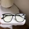 Gafas de miopía cuadradas de estilo coreano con montura de té marrón para reparación facial, para hombres y mujeres, con grados anti-luz azul