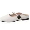 Sapatos Mary Jane quadrados simples e elegantes para primavera, novo estilo 2026, com uma única tira, abertura rasa, design de meia-chinelo e saltos grossos, versáteis para uso externo