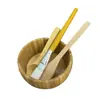 Tigela de bambu personalizada para uso doméstico, utensílio de mesa infantil, tigela para bebê, tigela de bambu e madeira para adultos, tigela em formato de máscara com logotipo.