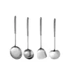Juego de Utensilios de Cocina de Acero Inoxidable 304: Cuchara de sopa de mango largo, Espumadera, Cuchara de cocina, Espátula, Espátula para champiñones