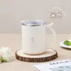 Taza de Agua de Acero Inoxidable 304, Taza de Té Doble Pared Aislada para Estudiantes, Taza Sellada a Prueba de Fugas, Taza de Café de Oficina con Tapa