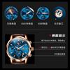 Reloj de marca Oli Time, deportivo multifuncional, tres ojos, seis agujas, cronógrafo, resistente al agua, calendario, reloj para hombre.