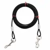 Cuerda de acero recubierta de plástico PVC de doble cabeza para exteriores suministros para mascotas cuerda de tracción para perros cuerda para pasear perros cadena para perros venta al por mayor