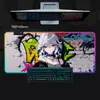 Fábrica Fonte Colorido RGB Graffiti Parede Fundo Menina-Temático Luminoso Mouse Pad Grande Teclado Pad Antiderrapante Mesa Mat