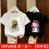 Camiseta de Manga Corta para Niña 2026 Nuevo Estilo Top de Algodón Puro para Bebé Ropa Infantil Delgada Moda Infantil de Verano Camiseta