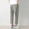 Pantalones para Hombre 2026 Nueva Marca de Moda Primavera y Otoño Ins Sueltos Casuales Algodón Puro Estudiante Rectos de Nueve Puntos