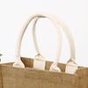 MUJI Blank Linen Bag Antigo Portátil Ombro Coberto Shopping Juta Bag