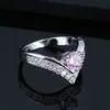 Directamente del fabricante: Nuevos Anillos de Moda para Mujer con Circonita en Forma de Gota de Agua, Joyería de Cobre Puro en Forma de V de Alta Gama al por Mayor