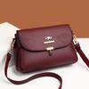Bolsa feminina transversal de um ombro, grande capacidade, couro legítimo, multicamadas, moderna, com folhas em relevo, bolsa quadrada, nova, especial para viagens internacionais