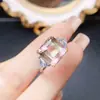 Anillo de Amatrina Natural Popular al por Mayor de Fábrica Plata S925 Incrustado Piedra Principal 10*10 Fábrica de Joyería Venta Directa
