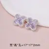 Cuentas Espaciadoras de Color Cobre Chapado en Plata Grueso, Conservación del Color, Incrustadas con Diamantes, Trébol de Cuatro Hojas, Copo de Nieve, para Pulseras y Collares DIY, Joyería Hecha a Mano, Venta al por Mayor