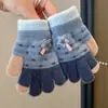 Luvas de Meio Dedo Infantis de Inverno, Luvas Quentes de Tricô Pelúcia Sem Dedos, Acessórios de Mão Fofos de Desenho Animado com Tampa Flip para Meninas