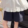 Conjunto de Blusa Estilo Boneca com Mangas Bufantes para Meninas Verão 2026 Novo Estilo Coreano Tendência Conjunto de Duas Peças com Shorts para Meninas Mais Velhas