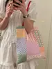 Bolso de Lona Informal Estilo Coreano Estilo Perezoso para Mujer 2026 Nuevo Bolso de Tela Floral Bloque de Color Bolso de Hombro Axila de Moda