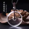 Collar de Cristal Blanco Natural Qinpei Grado 7A Hebilla de Paz Amuleto Cristal Transparente Joyería para Hombres y Mujeres Parejas