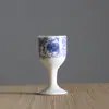Conjunto de Copos de Vinho Pequenos de Cerâmica Amarelo Retrô para Vinho e Licor Copo para Vinho de Frutas e Cerveja Suporte para Copos para Sala de Homenagem aos Ancestrais Vinho de Sorgo Antigo