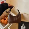 Bolso de Hombro Simple de Moda para Mujer, Diseño Minimalista, Bolso de Axila, Bolso Transfronterizo de Mano Súper Popular con Patrón Tejido