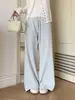 Pantalones de chándal azules marino para mujer para primavera y otoño de 2026, estilo nuevo, corte holgado, caída suave, casual, adelgazantes, de cintura alta, pierna recta, pierna ancha