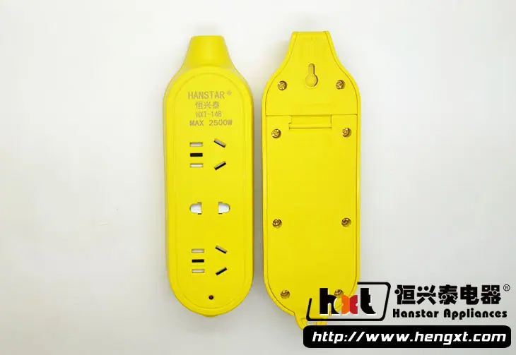 三位带地线抗摔壳体无线插座 恒兴泰148带安全门双铜片12孔插线板