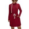 Otoño e invierno 2022 Nuevo Amazon eBay manga larga cuello alto cintura con cordones bolsillo vestido suéter