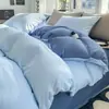 Roupa de Cama Pode Dormir Nu Conjunto de Quatro Peças Cor Pura Algodão Lavado Lençóis de Cama Capa de Edredom Lençóis de Cama Conjunto de Três Peças para Dormitório Estudantil 4